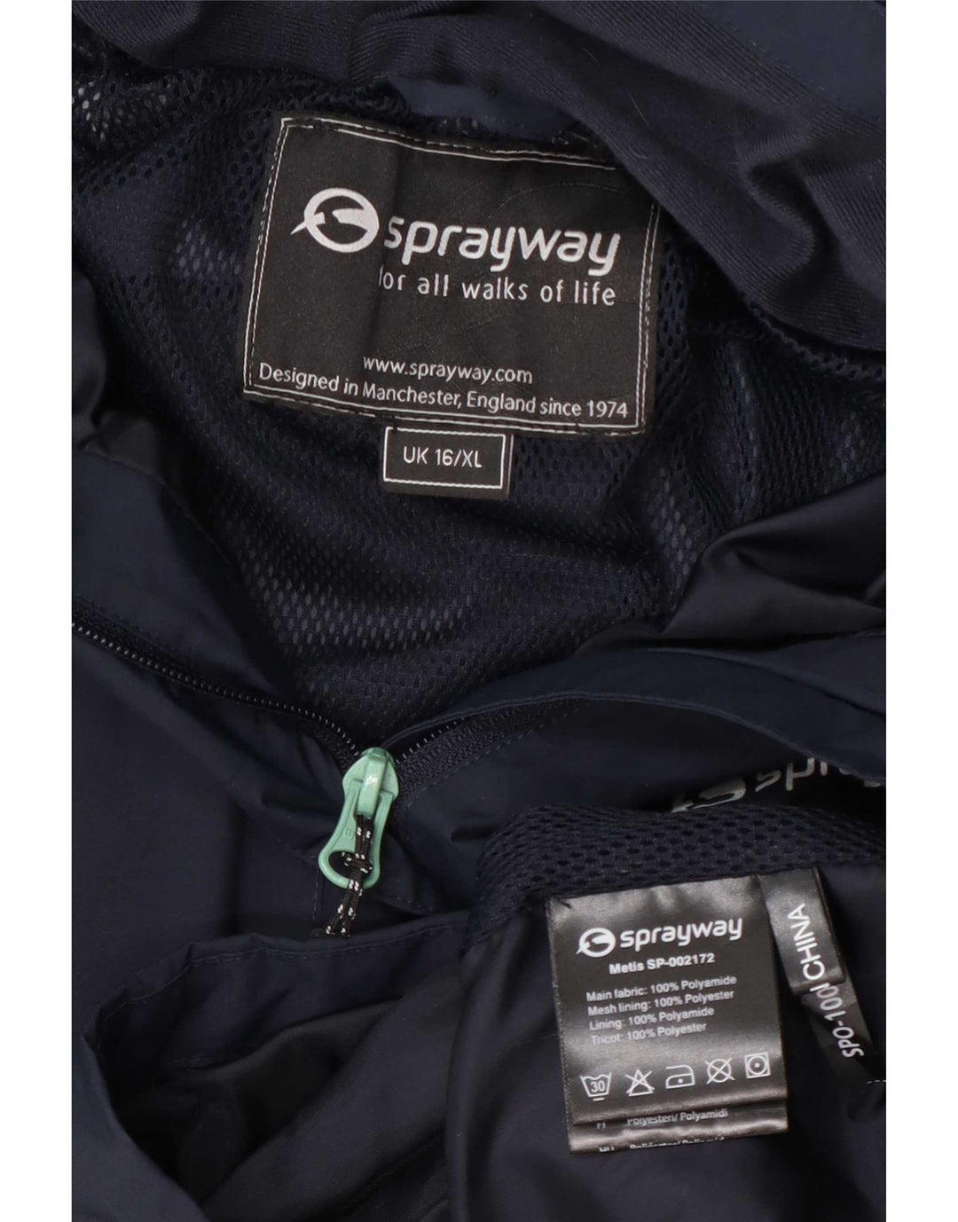 Sprayway Veste de pluie à capuche pour femme UK 16 Large Bleu Marine Polyamide