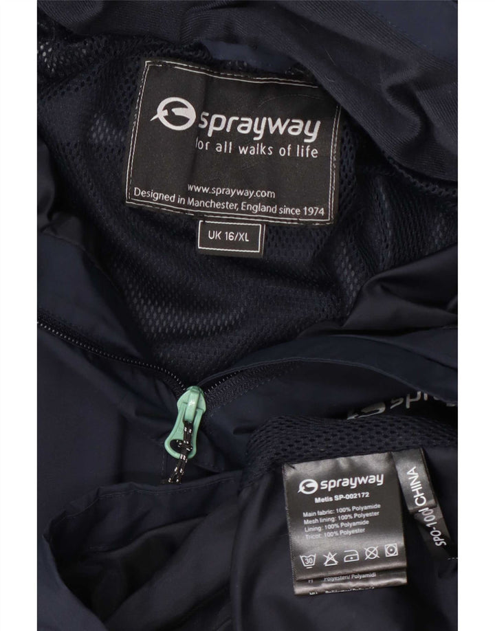 Sprayway Veste de pluie à capuche pour femme UK 16 Large Bleu Marine Polyamide