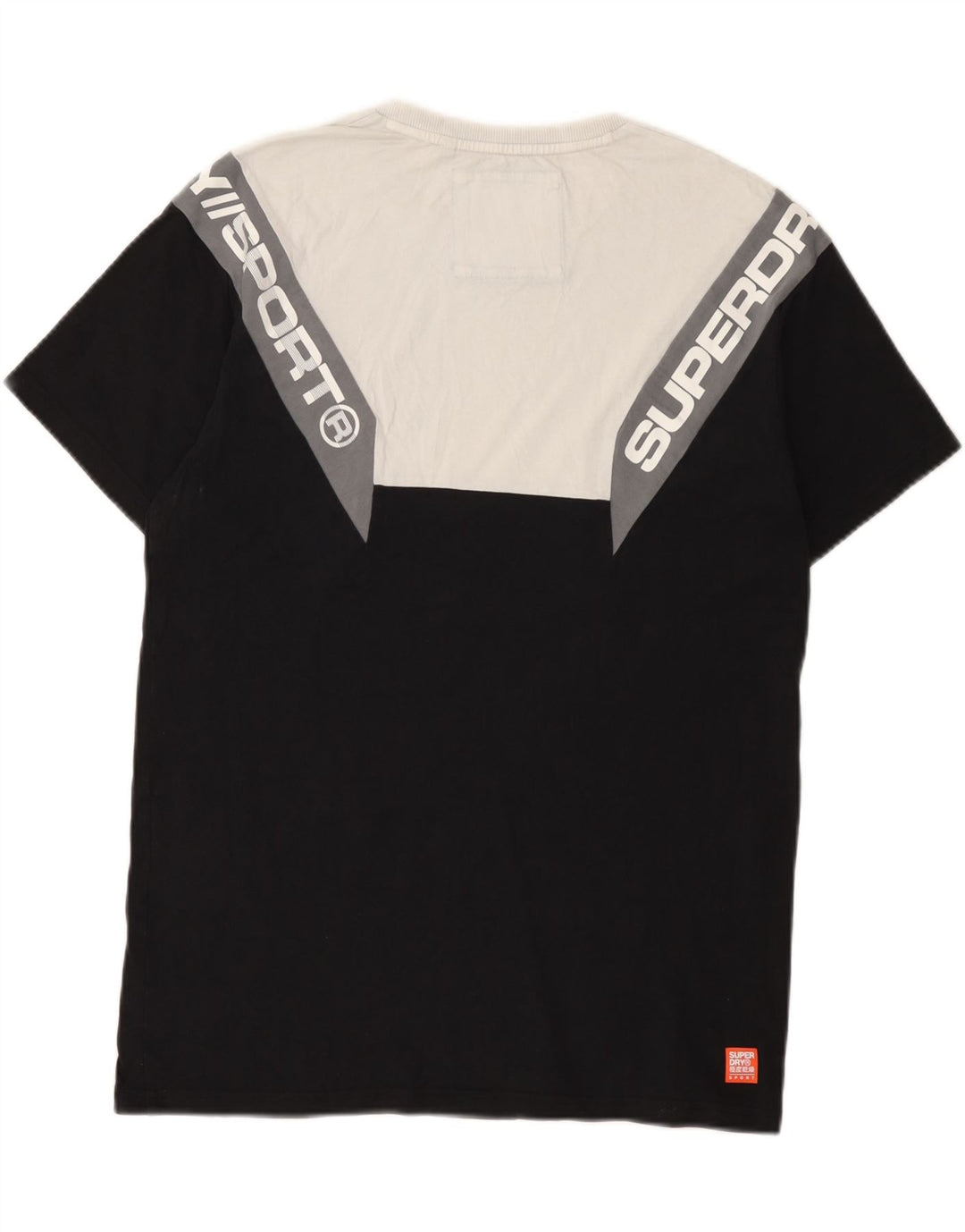 Superdry T-Shirt Graphique en Coton Colorblock Noir Moyen Homme