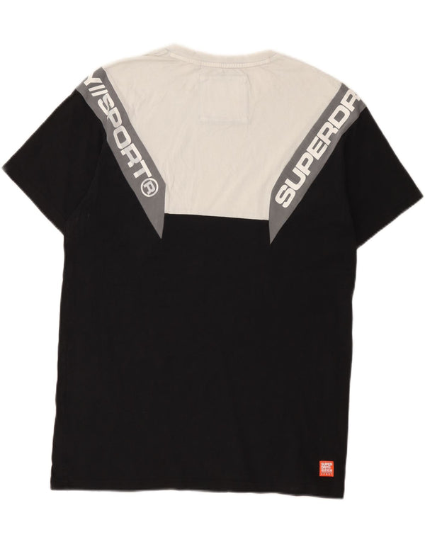 Superdry T-Shirt Graphique en Coton Colorblock Noir Moyen Homme