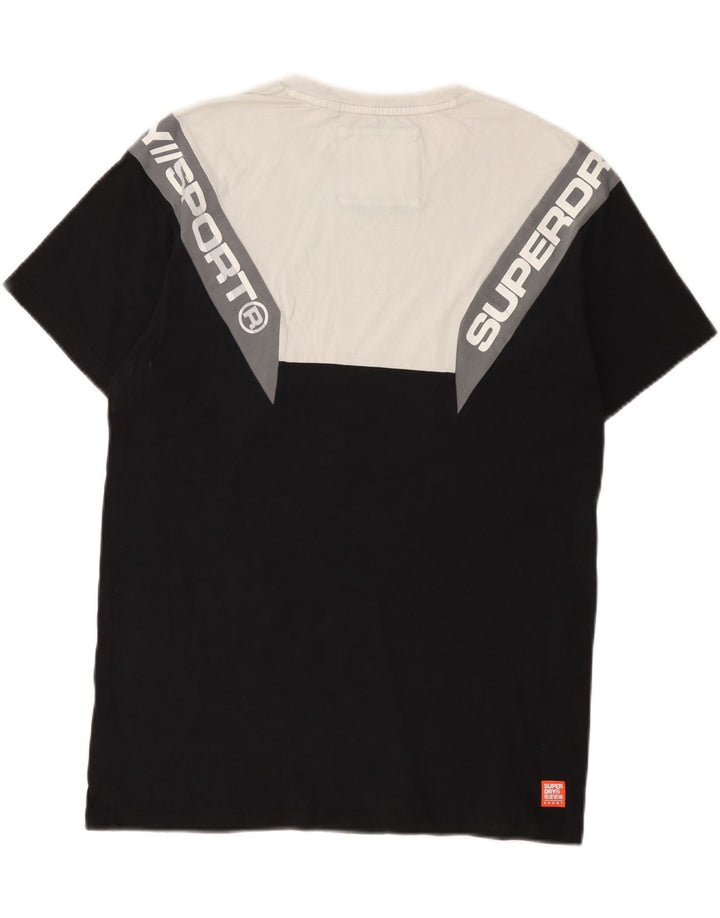 Superdry T-Shirt Graphique en Coton Colorblock Noir Moyen Homme