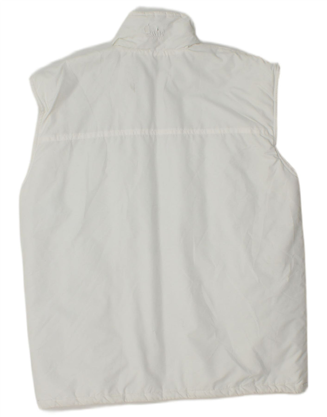 vintage Mens Gilet rembourré UK 36 Petit Polyester Blanc