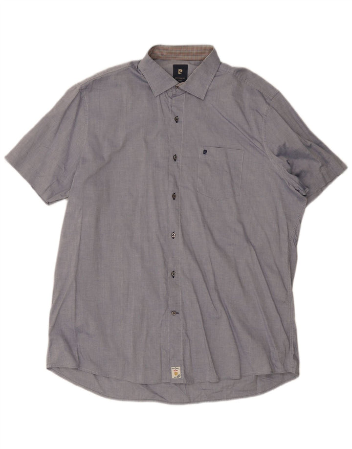 Pierre Cardin Chemise à manches courtes pour homme XL Bleu