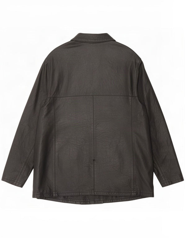 Lavorazione Artigianale Veste en cuir pour femme UK 16 Large Noir