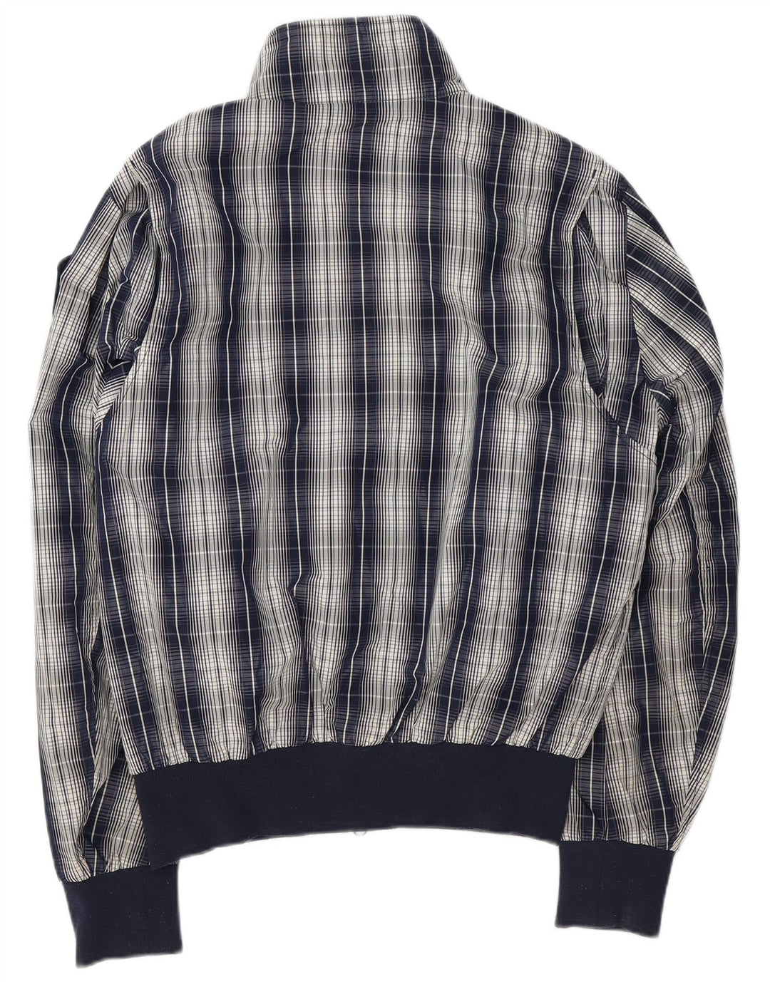 Blauer Veste Bomber Homme UK 42 XL Bleu Marine à Carreaux Polyester