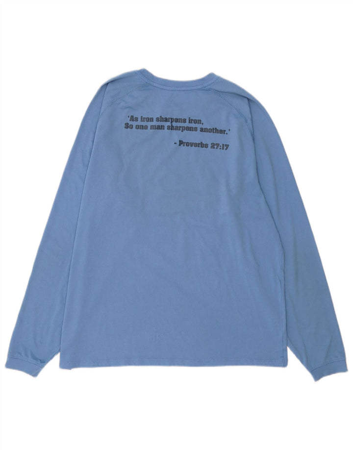 Adidas Hommes Villanova Graphic Top Manches Longues Grand Bleu Polyester