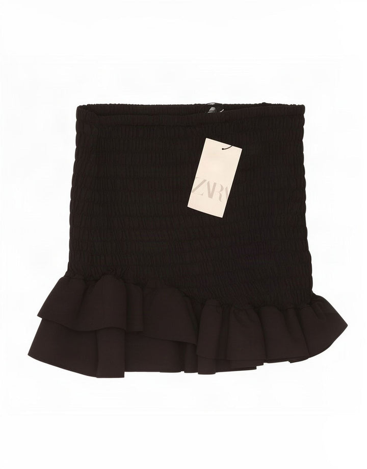 Zara Femme Mini Jupe XS W25 Noir Polyester
