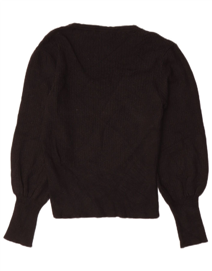 Marks & Spencer Pull col bateau pour femme UK 12 Medium Noir Viscose