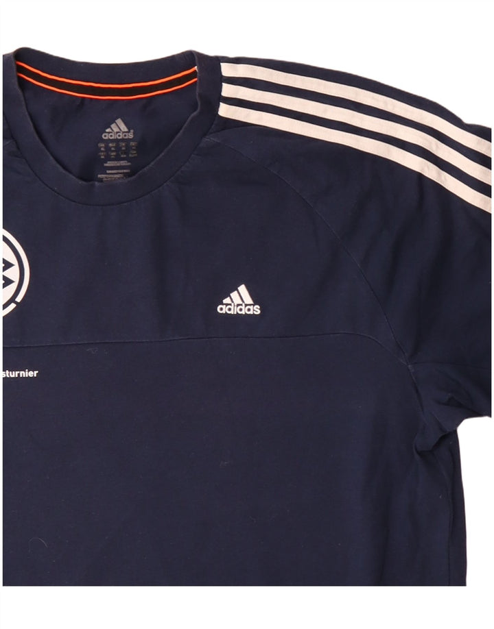 Adidas Hommes Climalite Graphic T-Shirt Top XL Bleu Marine Polyester