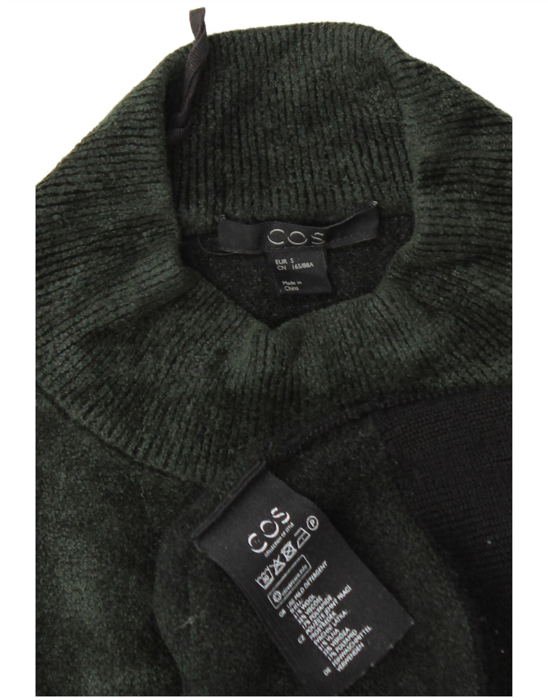 Cos Pull à col roulé pour femme UK 10 Petite laine color block noire