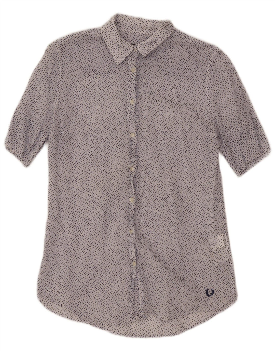 Fred Perry Chemise transparente pour femme UK 14 Grand coton à pois blanc