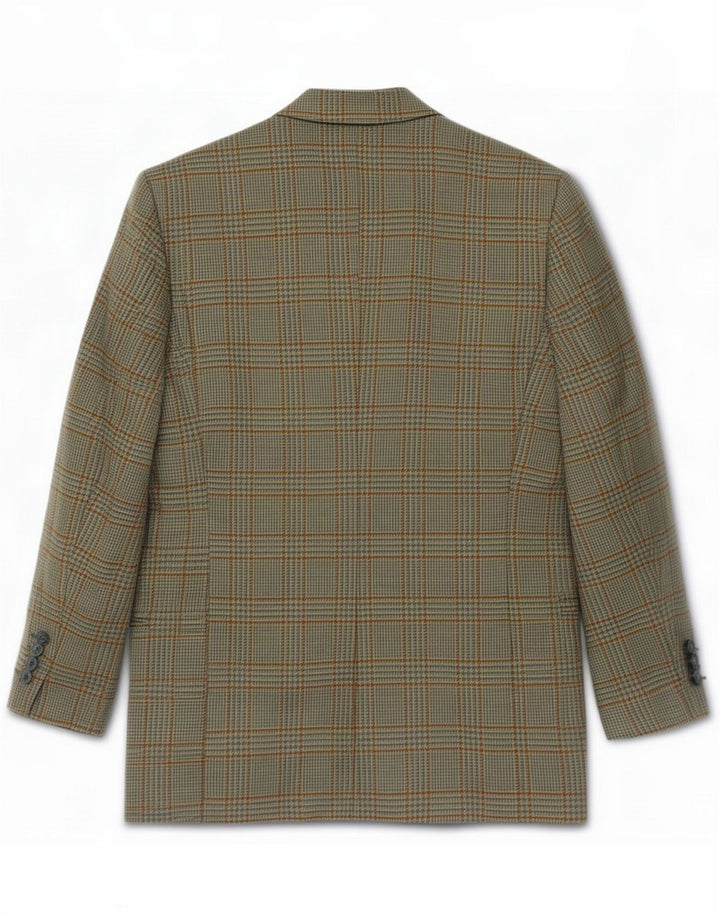 Valentino Veste blazer 2 boutons pour homme IT 48 Laine à carreaux vert moyen