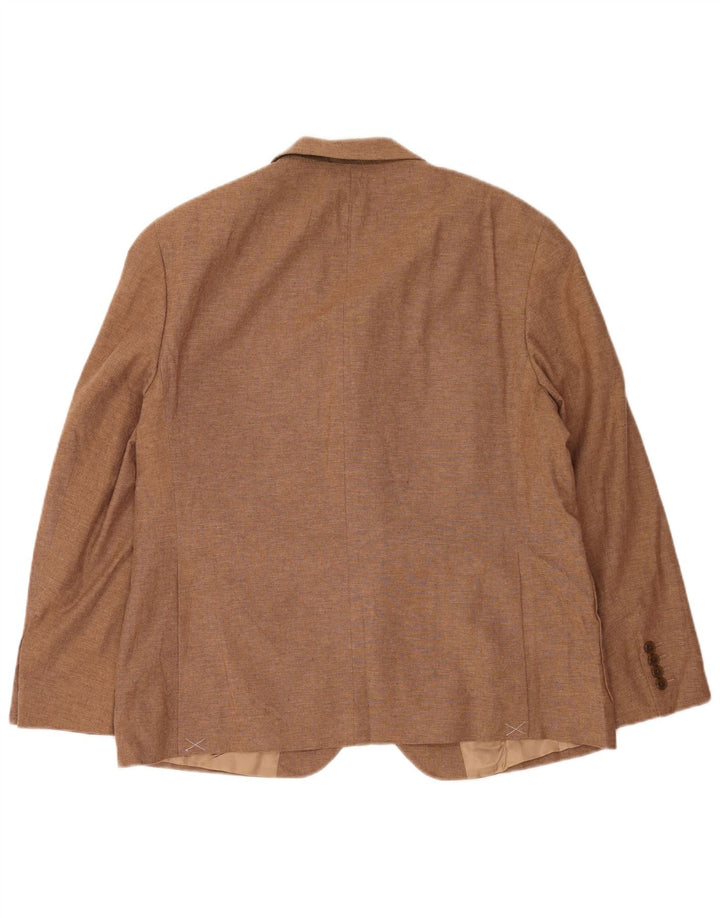 Marks & Spencer Mens 2 Button Blazer Jacket UK 44 XL Brown Linen