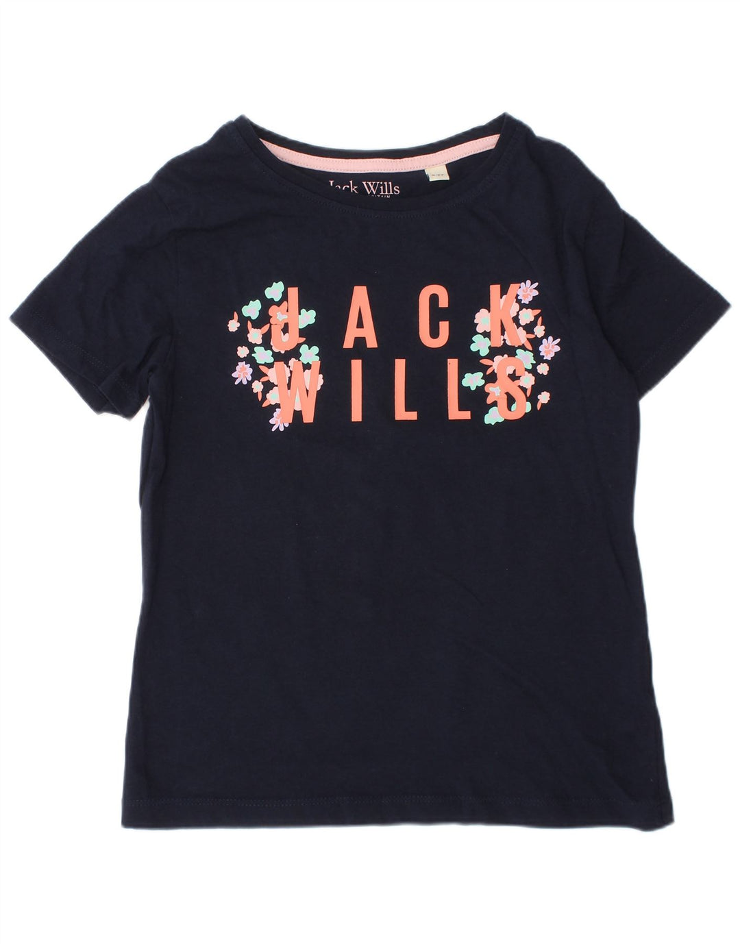 JACK WILLS T-Shirt Graphique Fille 8-9 ans Bleu Marine Coton
