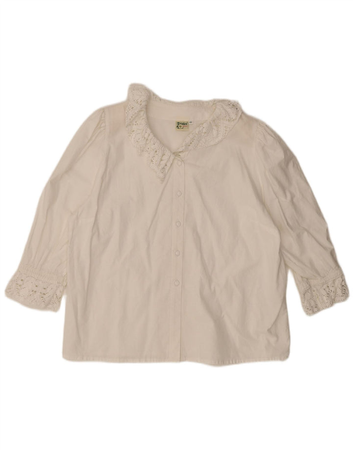 Distler Chemisier à manches 3/4 pour femme EU 48 2XL Blanc