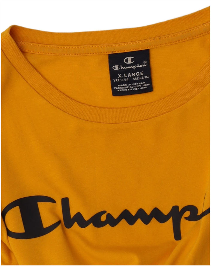 CHAMPION T-Shirt Graphique Fille 13-14 Ans XL Jaune