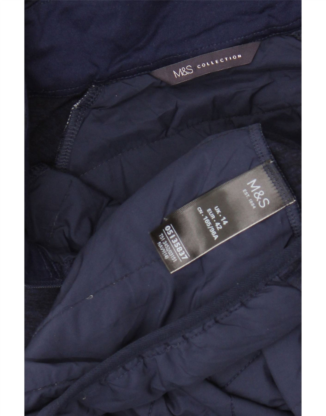 MARKS & SPENCER Veste de survêtement à capuche pour femme UK 14 Bleu marine moyen