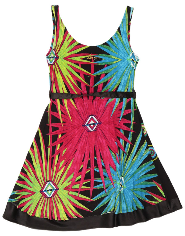 Desigual Robe d'été graphique pour femme UK 44 Grand coton géométrique multicolore