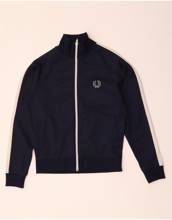 Fred Perry Veste de survêtement pour garçon 11-12 ans Bleu marine moyen