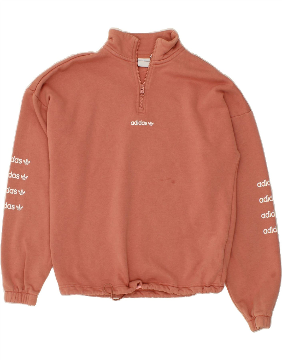 ADIDAS Womens Oversized Graphic Sweatshirt Jumper UK 8 Small  Pink Vintage Adidas and Second-Hand Adidas from Messina Hembry 