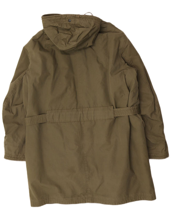 vintage Mens Loose Fit Capuche Sherpa Parka Veste UK 36 Petit Kaki