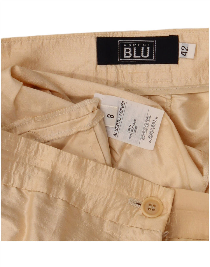 Aspesi Pantalon Chino Slim Femme IT 42 Medium W30 L29 Beige Soie