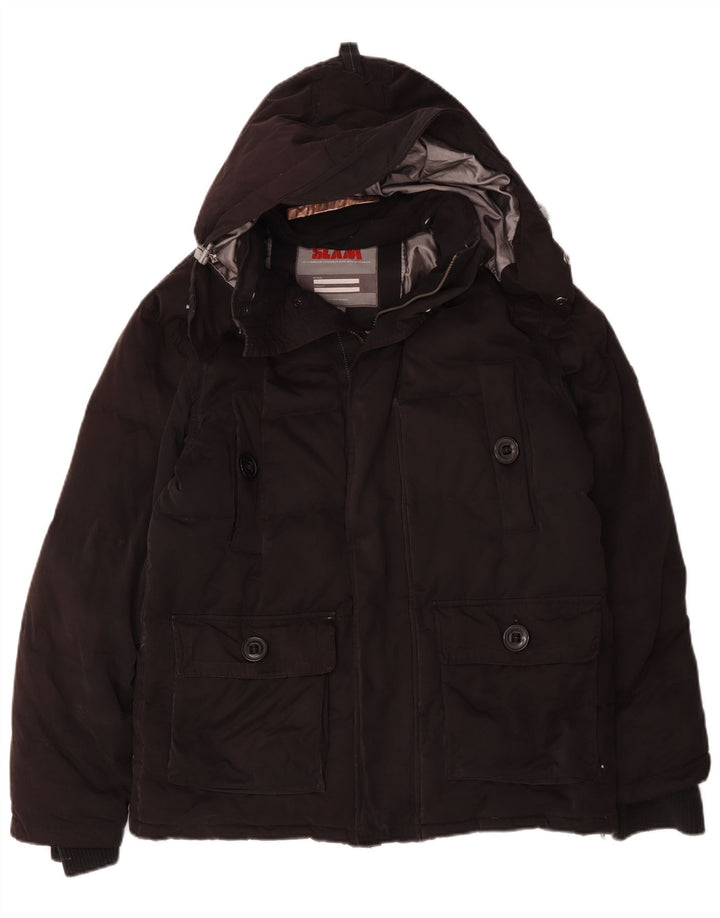 Slam Veste matelassée à capuche pour homme UK 40 Large Noir Coton