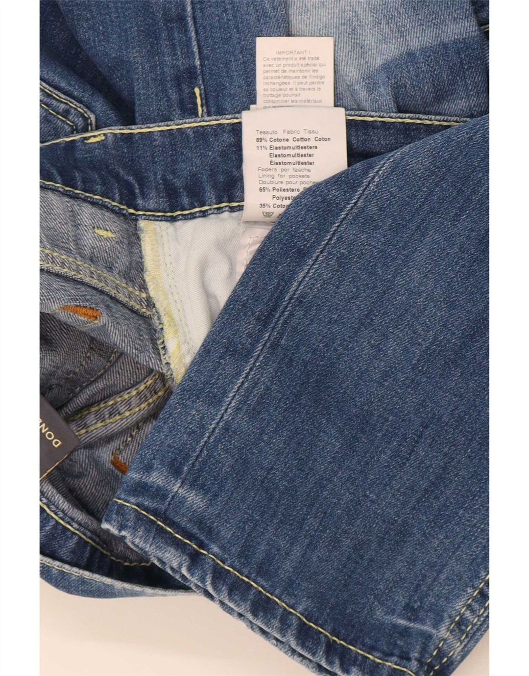 Dondup Jean Slim Femme W33 L32 Bleu Coton