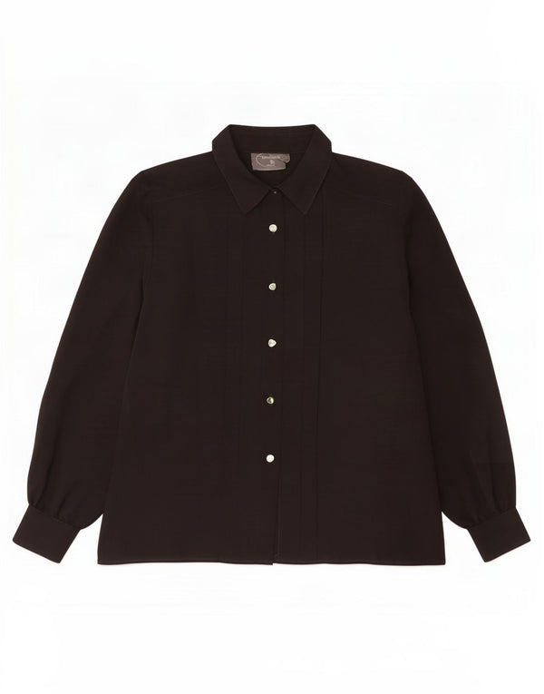 Chemisier chemise femme vintage UK 16 Grand Noir