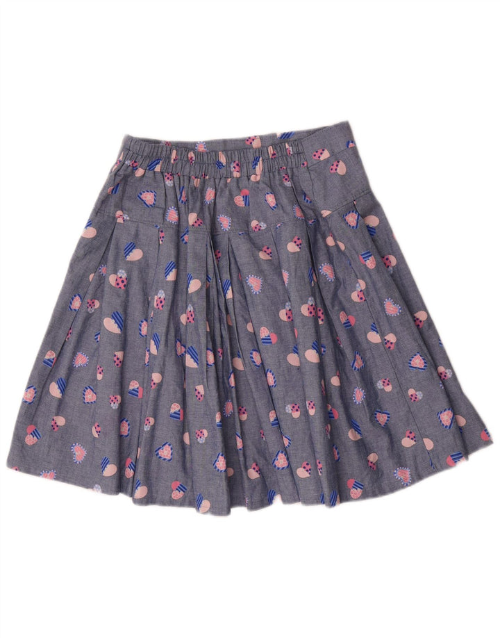 vintage Femmes 2 Pièces Jupe Ensemble Moyen W32 Bleu Géométrique