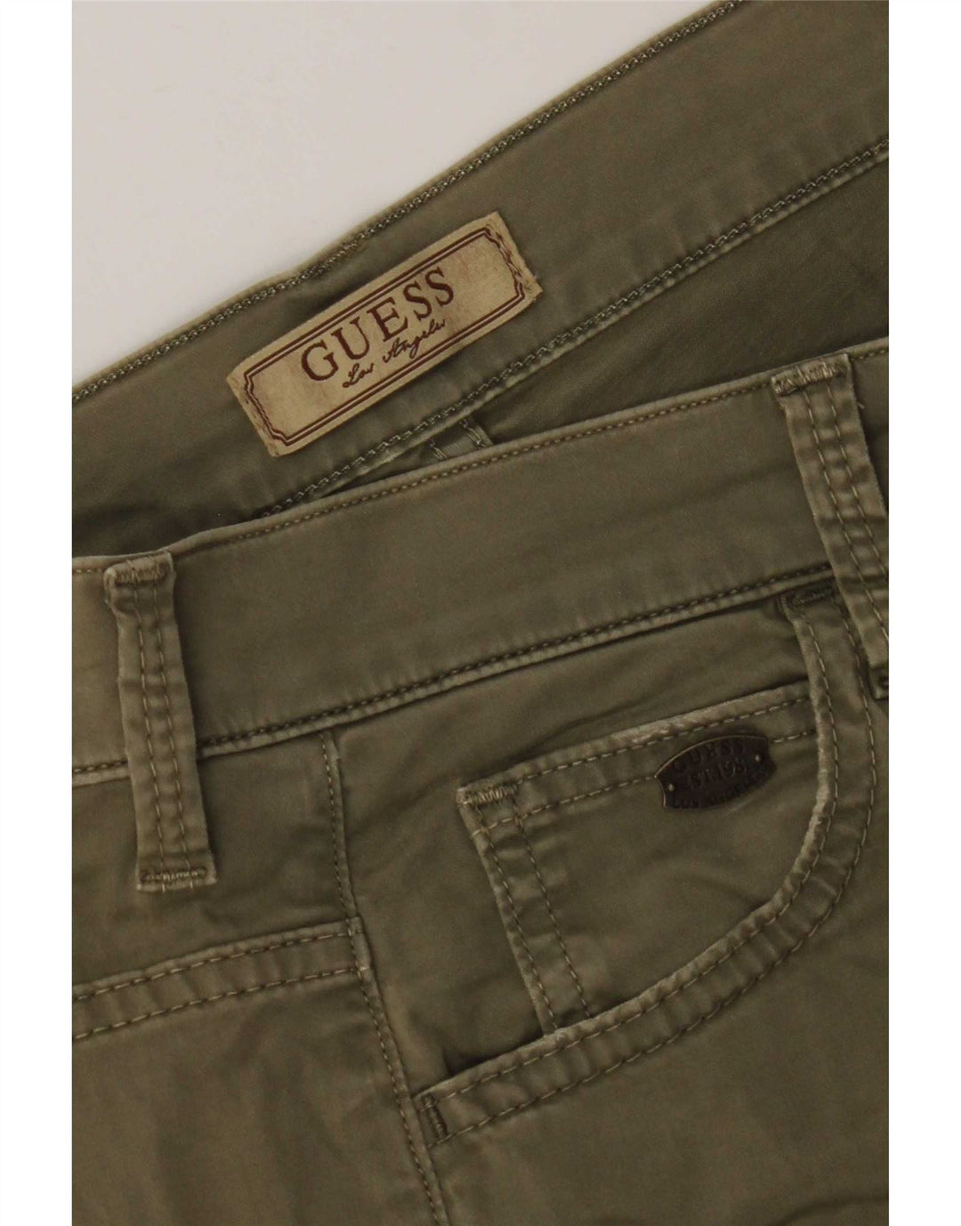 Guess Short décontracté pour homme W28 Petit Kaki