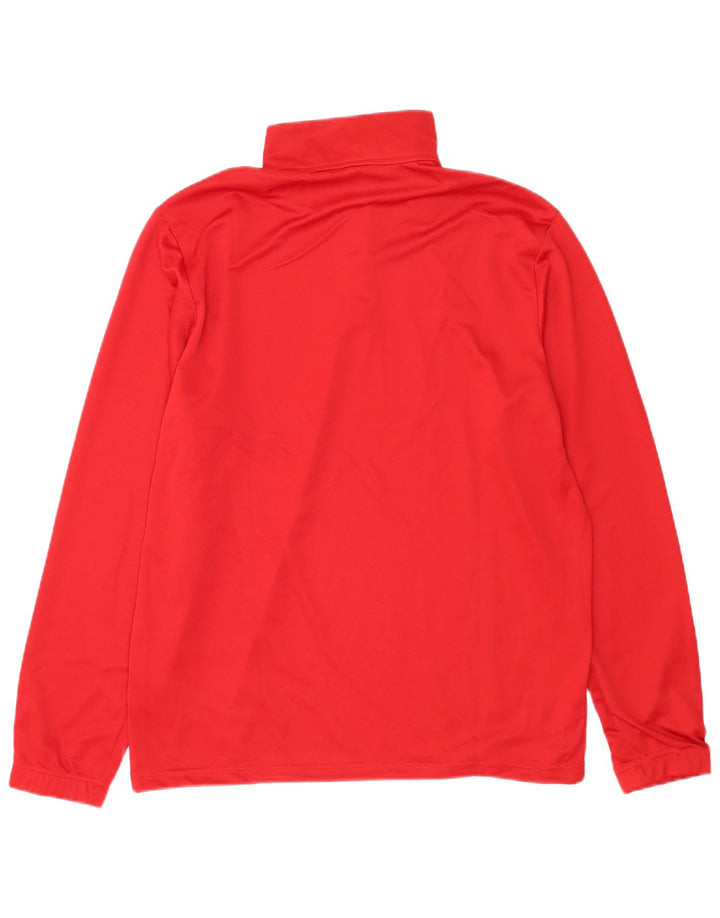 Adidas Hommes Aeroready Zip Neck Pull Survêtement Top Large Rouge Polyester