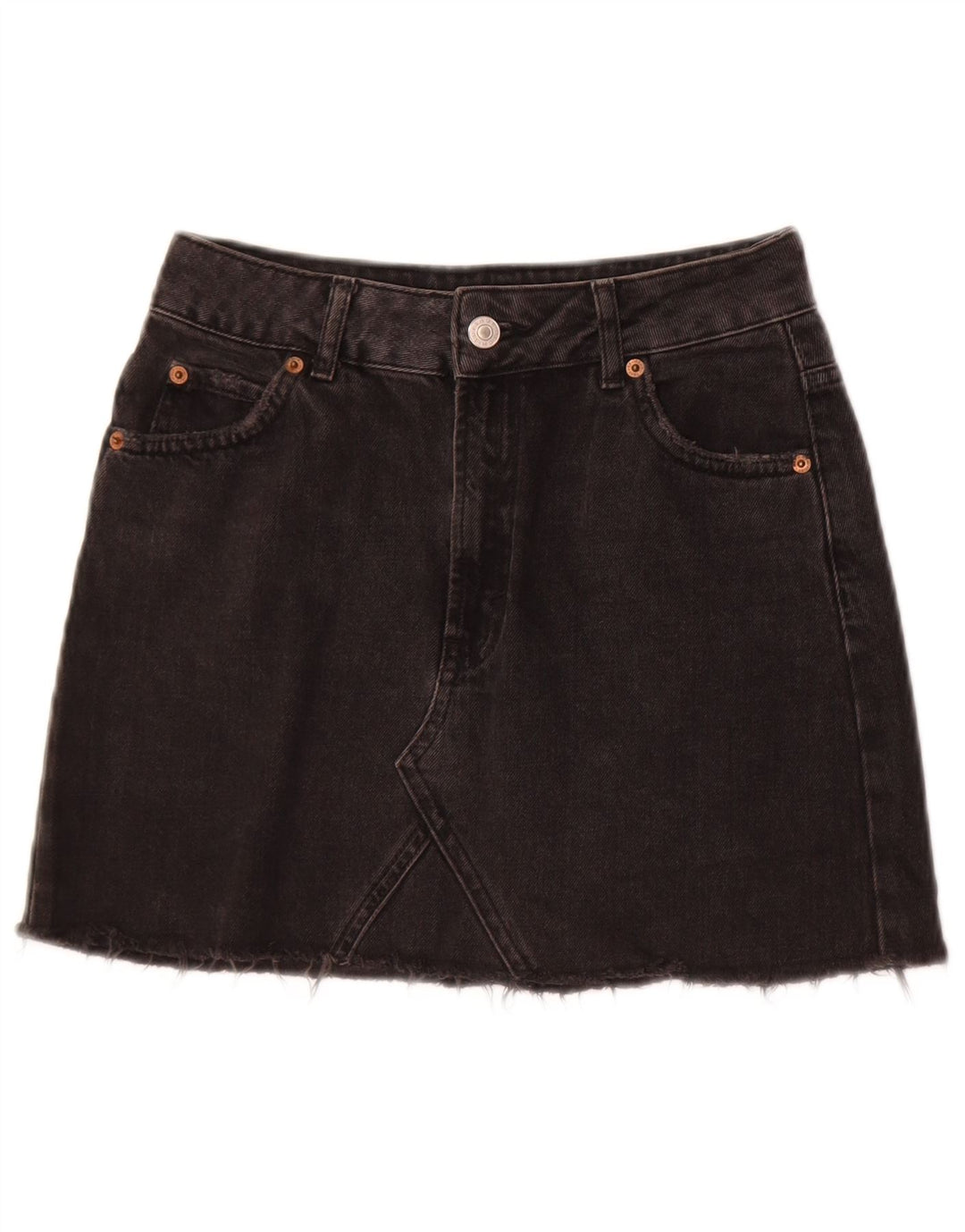 Topshop Jupe en jean pour femme UK 8 Small W26 Coton noir
