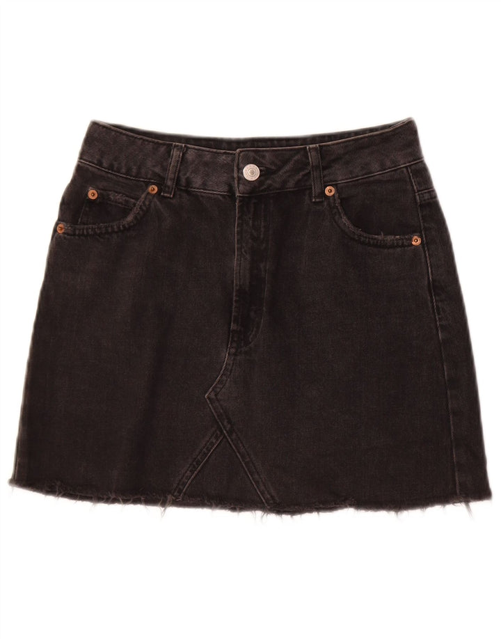 Topshop Jupe en jean pour femme UK 8 Small W26 Coton noir