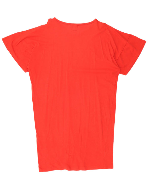 vintage Femme Robe T-Shirt Graphique Oversize IT 42 Coton Rouge Moyen