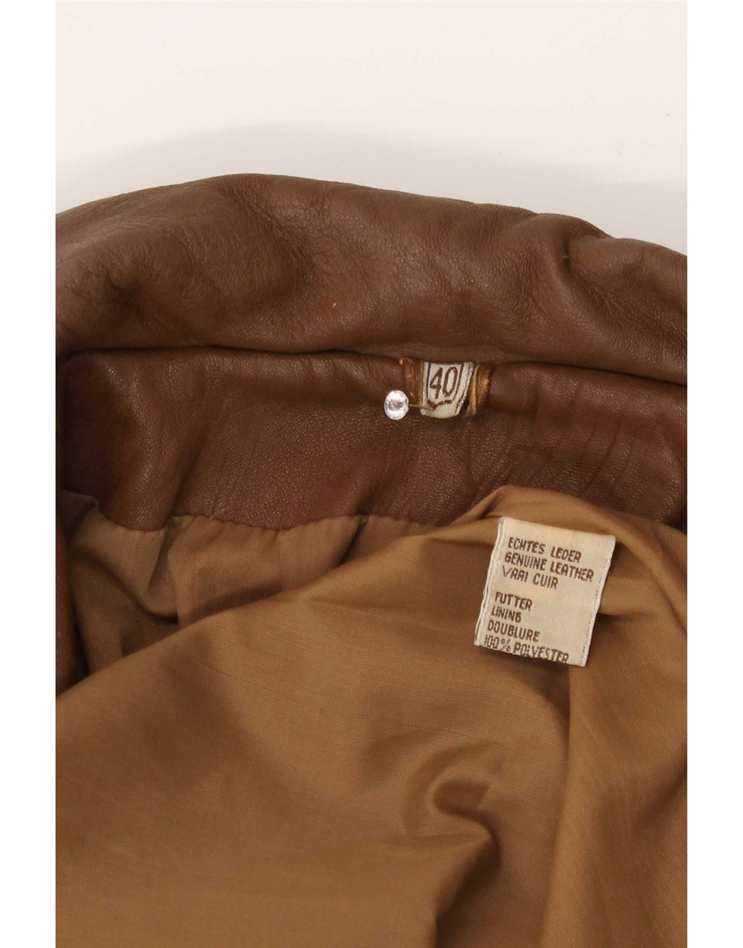 Manteau en cuir chauve-souris femme vintage EU 40 brun moyen