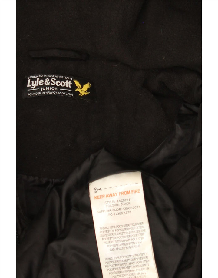 LYLE & SCOTT Manteau matelassé à capuche pour garçon 15-16 ans Noir Polyester