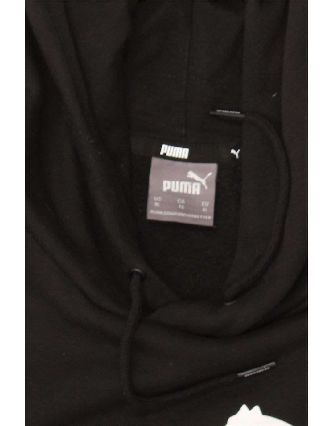 PUMA Mens Graphic Hoodie Jumper XL Black Polyester Vintage Puma and Second-Hand Puma from Messina Hembry 