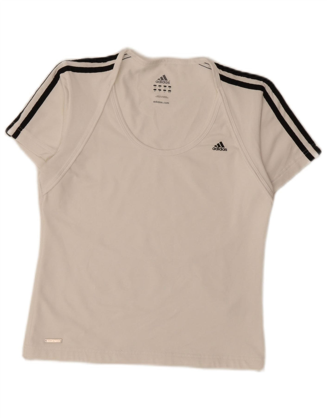 Adidas Femmes Climacool T-Shirt Top UK 14 Moyen Blanc Polyester