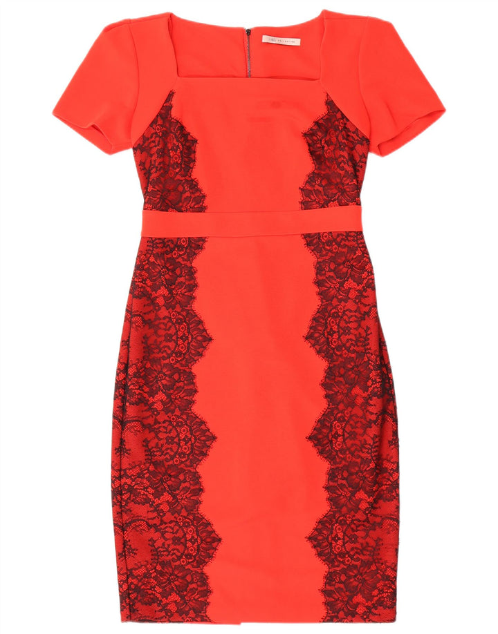 Marks & Spencer Robe fourreau pour femme UK 12 Polyester floral rouge moyen