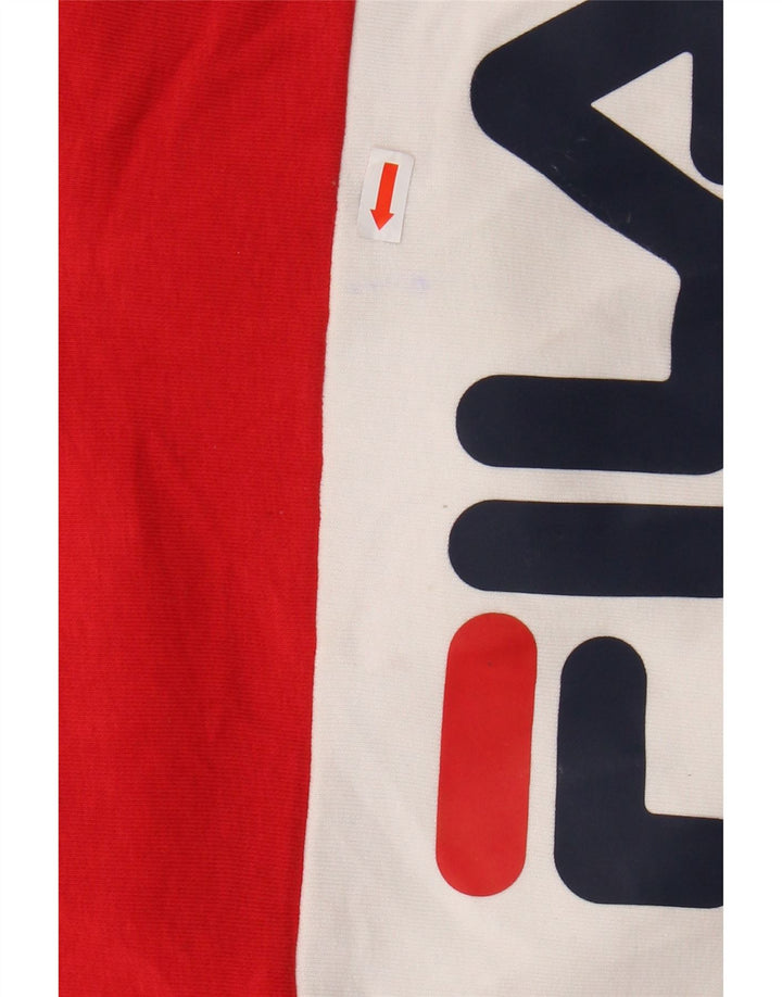 FILA Pull à capuche graphique pour femme UK 10 Small Multicolore Colourblock