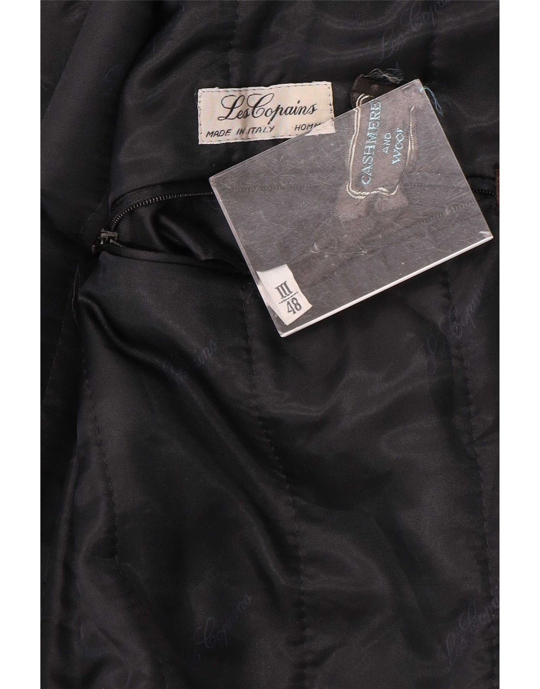 Les Copains Manteau Croisé Homme IT 48 Bleu Marine Moyen Cachemire