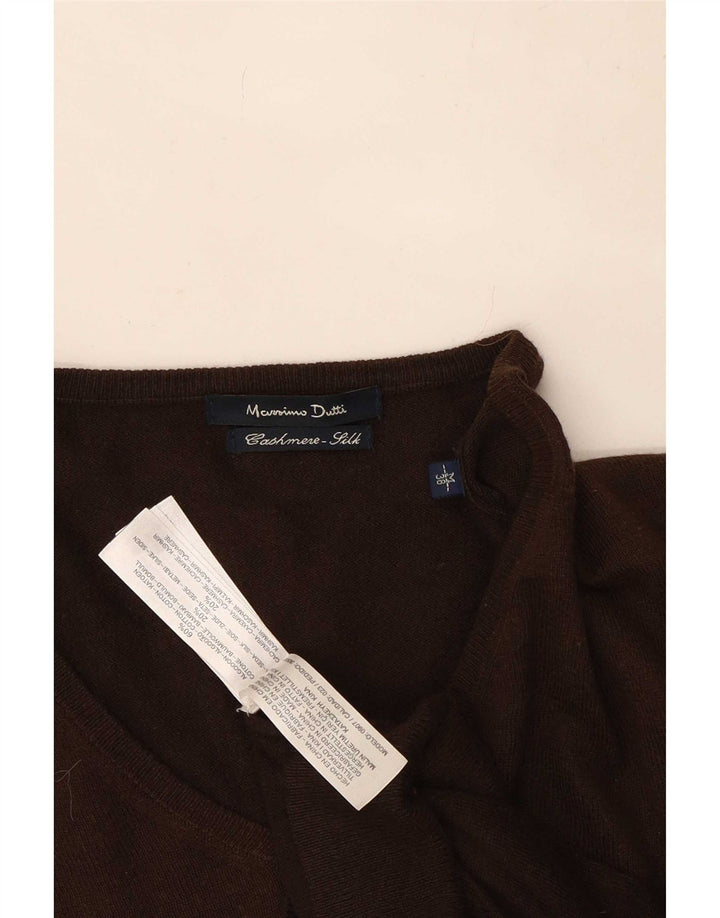 Massimo Dutti Pull Col V Homme Marron Moyen Cachemire