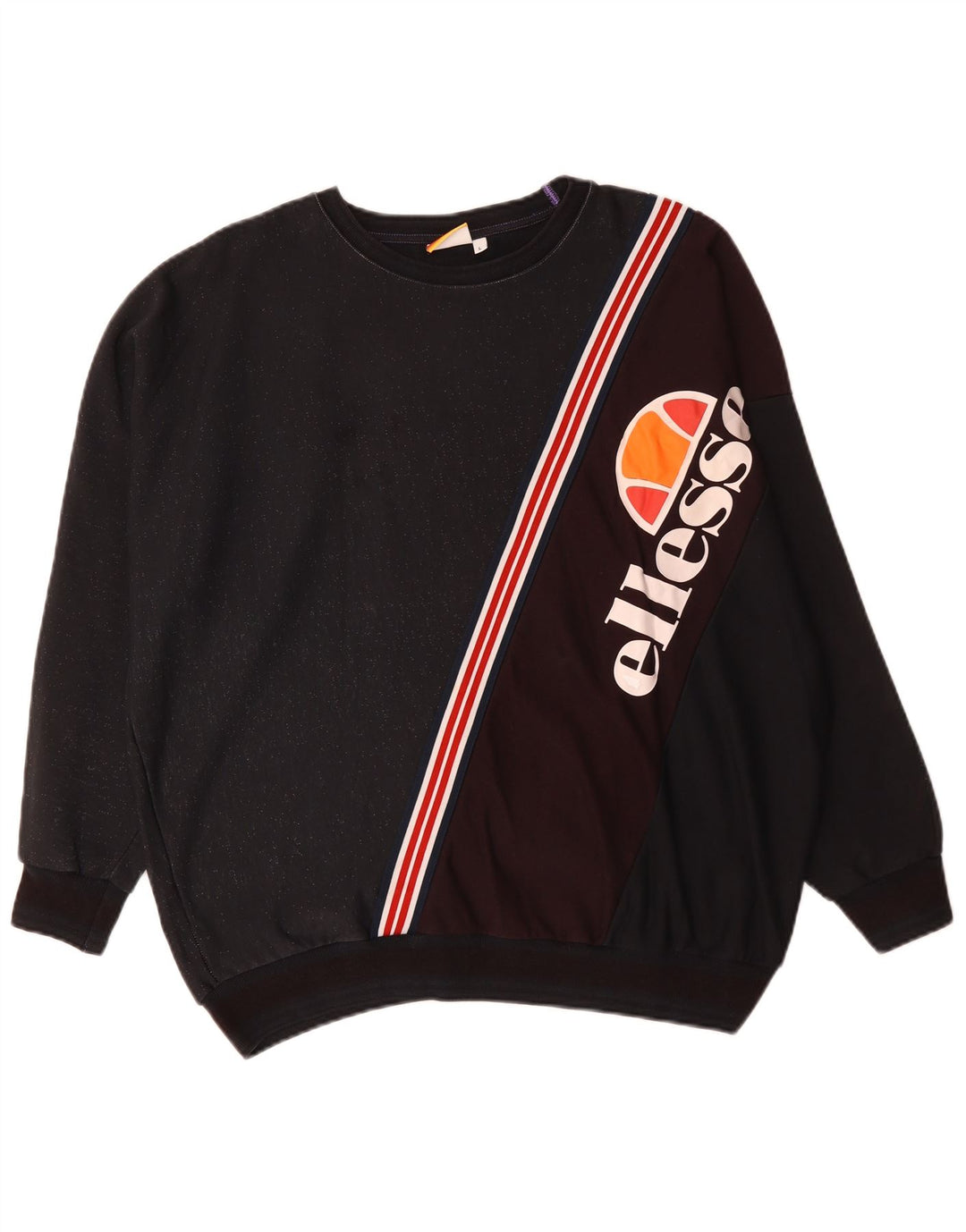 ELLESSE Sweat-shirt graphique pour homme en coton color block bleu marine Large