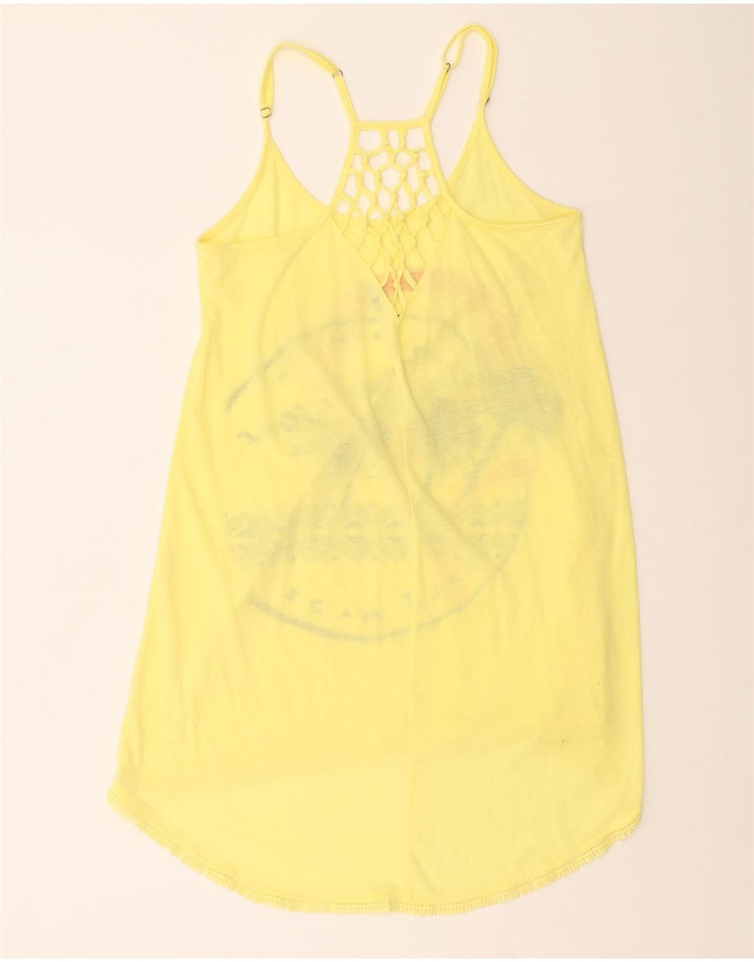 MAUI AND SONS Womens Graphic Sundress UK 12 Medium Yellow Vintage Maui and Sons and Second-Hand Maui and Sons from Messina Hembry 