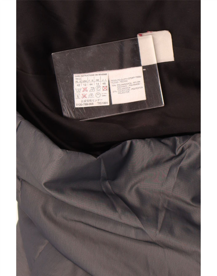 Max Mara Veste coupe-vent pour femme UK 14 Large Gris Nylon