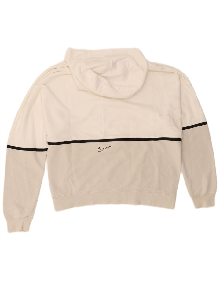 Nike Pull à capuche graphique en coton color block blanc moyen pour homme
