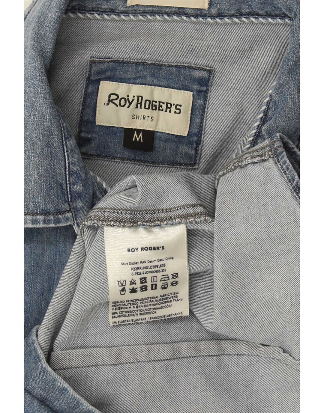 Roy Rogers Chemise En Jean Homme Bleu Moyen Coton