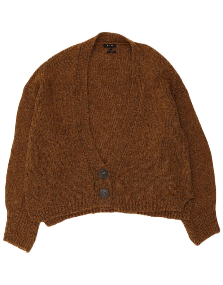 Massimo Dutti Cardigan court surdimensionné pour femme UK 16 Large Marron
