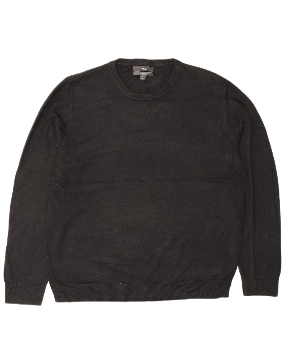 MARKS & SPENCER Pull Col Ras du Cou Homme XL Noir Acrylique